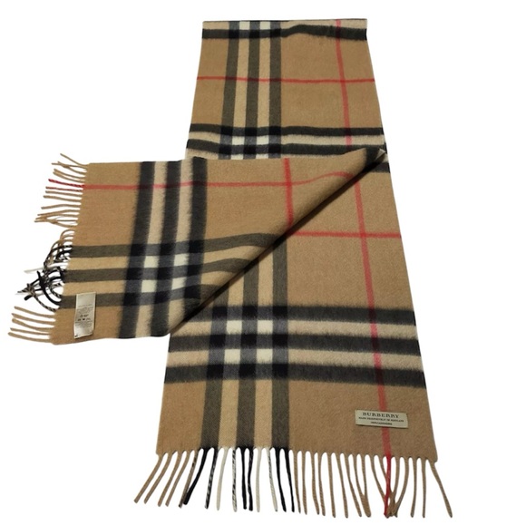 Auth Burberry Giant Check House Plaid Cashmere Scarf Stole Muffler Archive Beige - Picture 3 of 9